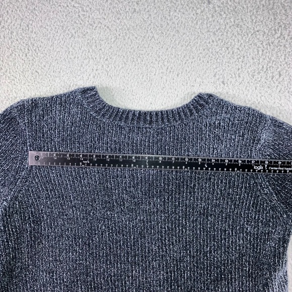 ORVIS V Neck Chenille Knit Sweater Women XL Blue Marled Long Sleeve Cozy Casual - Picture 10 of 10